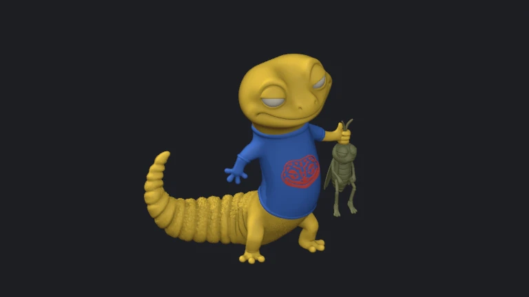 ModelFolio에서 렌더한 레오와 귀뚤이 3D 작품